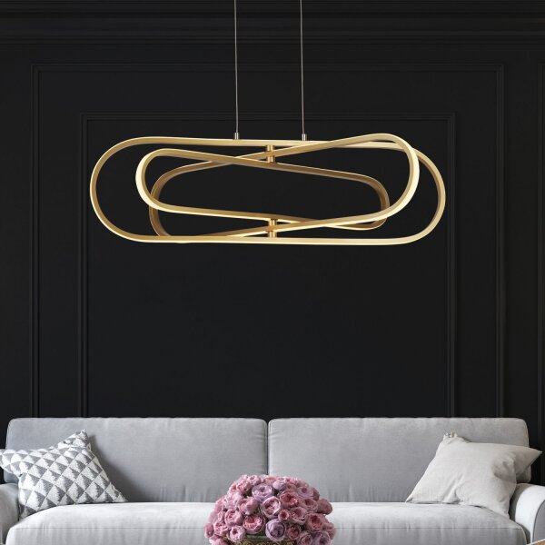 LED Hängeleuchte in Gold 3000/4500/6500 K B: 80 cm