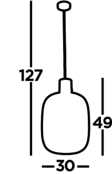 Suspension verre D : 30 cm en laiton ambre E27 REAGAN
