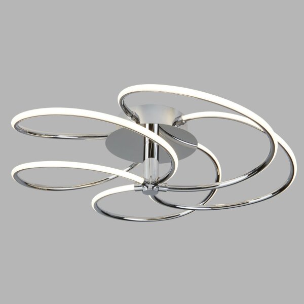 Plafonnier LED Salon Chrome Blanc 3000 K L : 56 cm