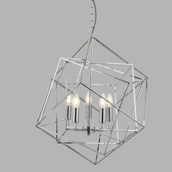 Hängelampe Metall Modern 5-flammig E14 Chrom