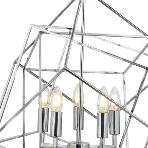 Hängelampe Metall Modern 5-flammig E14 Chrom
