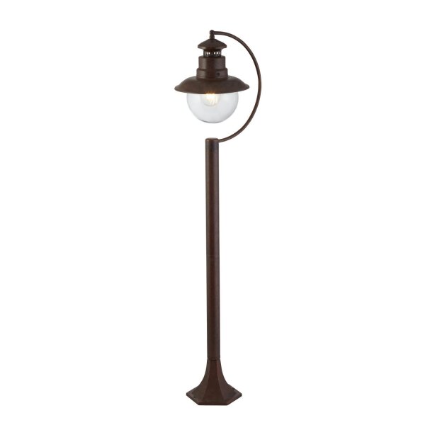 Lampe dextérieur jardin IP44 E27 110 cm brun rouille verre métal