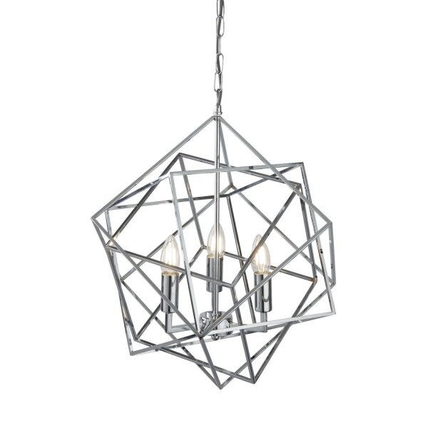 Hängeleuchte Chrom 3x E14 B: 48 cm Metall Modern HANNAH
