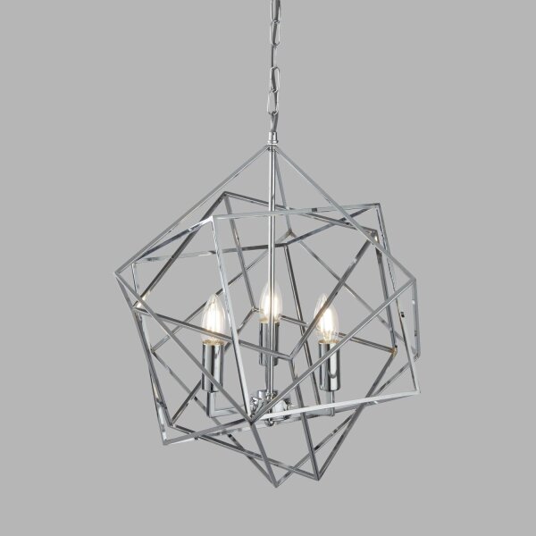Hängeleuchte Chrom 3x E14 B: 48 cm Metall Modern HANNAH