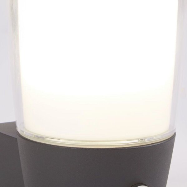 Lampe dextérieur murale détecteur de mouvement IP44 E27 anthracite blanc