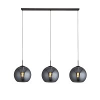 Hängeleuchte 3-flammig E27 Schwarz Rauchgrau B: 146 cm