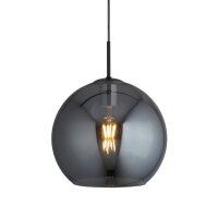 Hängeleuchte Rauchglas Ø 30 cm Grau Schwarz...