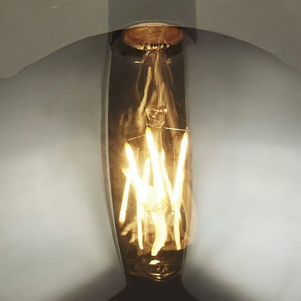 Deckenleuchte Rauchglas Metall E27 Ø25 cm rund Kugel