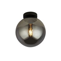 Deckenleuchte Rauchglas Metall E27 Ø25 cm rund Kugel