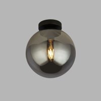 Deckenleuchte Rauchglas Metall E27 Ø25 cm rund Kugel