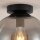 Deckenleuchte Rauchglas Metall E27 Ø25 cm rund Kugel
