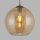 Lampe à suspendre verre en ambre laiton antique E27 Ø 25 cm