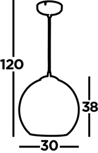 Hängeleuchte Kugel Glas Ø 30 cm E27 in Messing Antik Bernstein