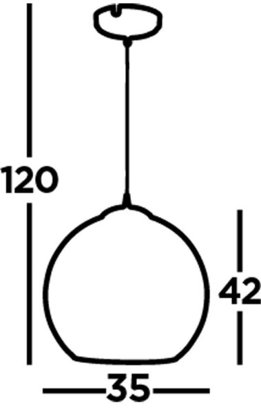 Hängelampe Glas rund Ø 35 cm E27 in Messing Antik Bernstein
