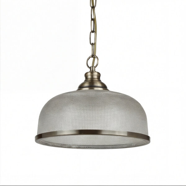 Hängeleuchte Glas Metall Ø 27 cm rund H: max. 1,2 m E27