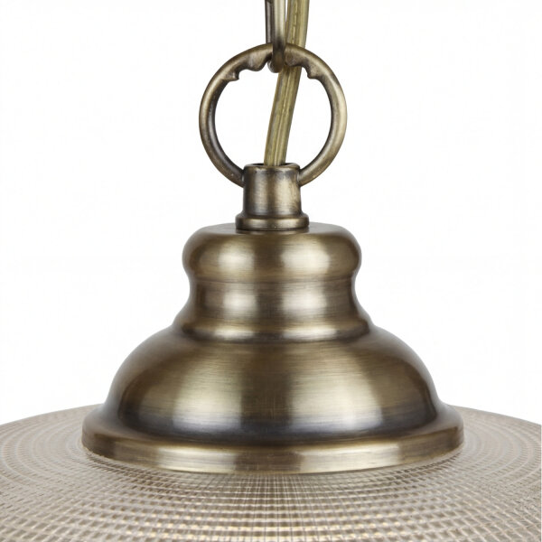 Hängeleuchte Glas Metall Ø 27 cm rund H: max. 1,2 m E27