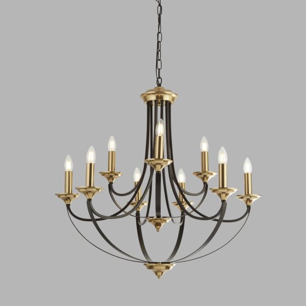 Kronleuchter Metall Ø 78 cm 9-flammig E14 in Bronze JORGE