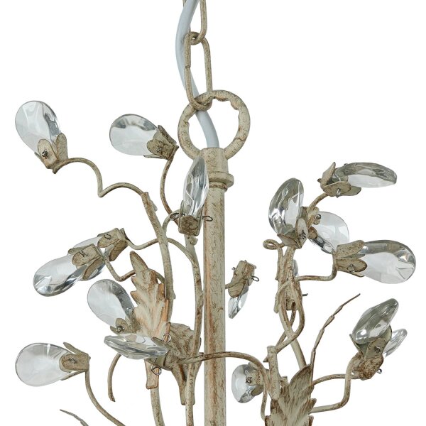 Lustre en cristal Floral en shabby crème or Ø 50 cm