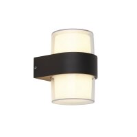 LED Außenwandleuchte IP44 Schwarz Weiß 3000 K...