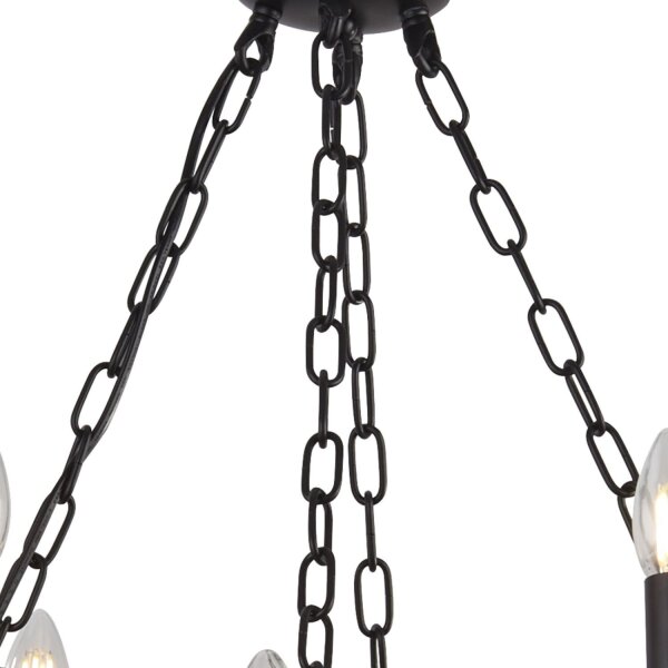 Kronleuchter Schmiedeeisen Ø 89 cm Schwarz Rustikal 12x E14