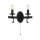 Wandlampe Eisen mit Schalter 2-flammig Schwarz E14 B: 32 cm
