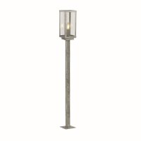 Stehlampe außen 90 cm IP44 in Silber eckig E27 Glas...