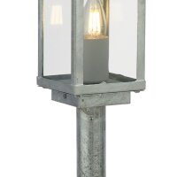 Außenlampe Garten 50 cm IP44 in Silber eckig E27