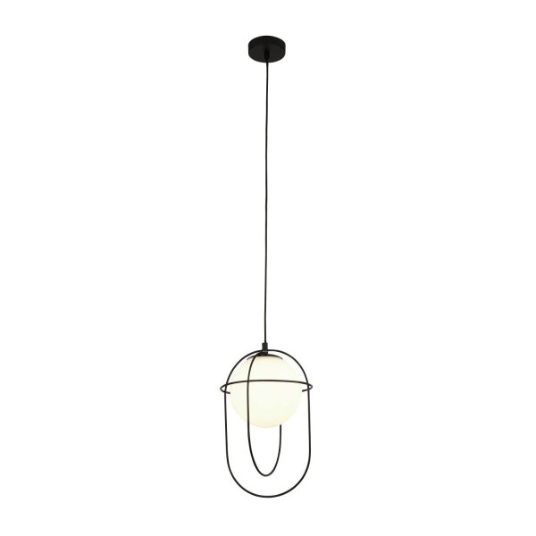 Hängeleuchte Schwarz Weiß E27 Glas Metall Modern TRISTAN
