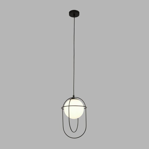 Hängeleuchte Schwarz Weiß E27 Glas Metall Modern TRISTAN