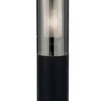 Pollerleuchte Edelstahl IP44 E27 45 cm Schwarz Rauchgrau