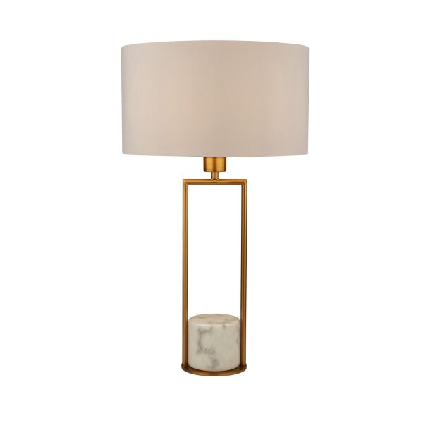 Lampe de table en marbre socle H : 62 cm grand en or blanc E27