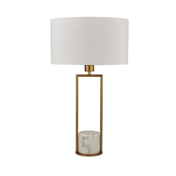 Lampe de table en marbre socle H : 62 cm grand en or blanc E27
