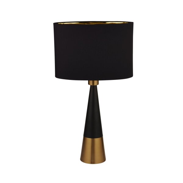 Lampe de table E27 58,5 cm de haut en noir or cuivre