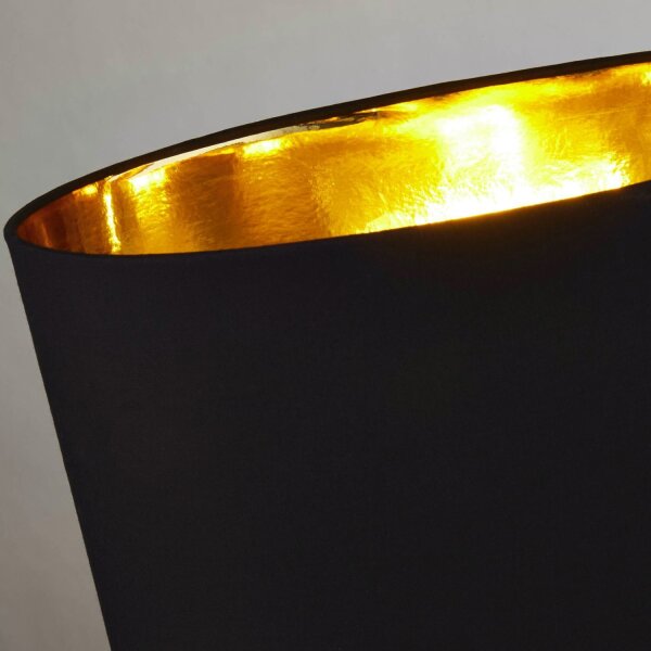 Lampe de table E27 58,5 cm de haut en noir or cuivre