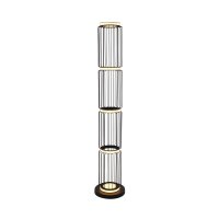 Lampadaire bas LED 117 cm noir blanc rond
