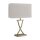 Lampe de table tissu métal H : 48, 5 cm en blanc laiton antique