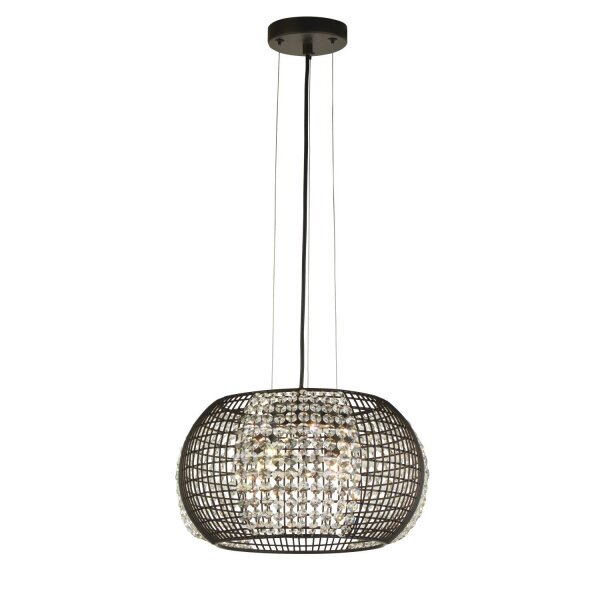 Hängeleuchte Schwarz 4x G9 Ø 35 cm Metall Glas