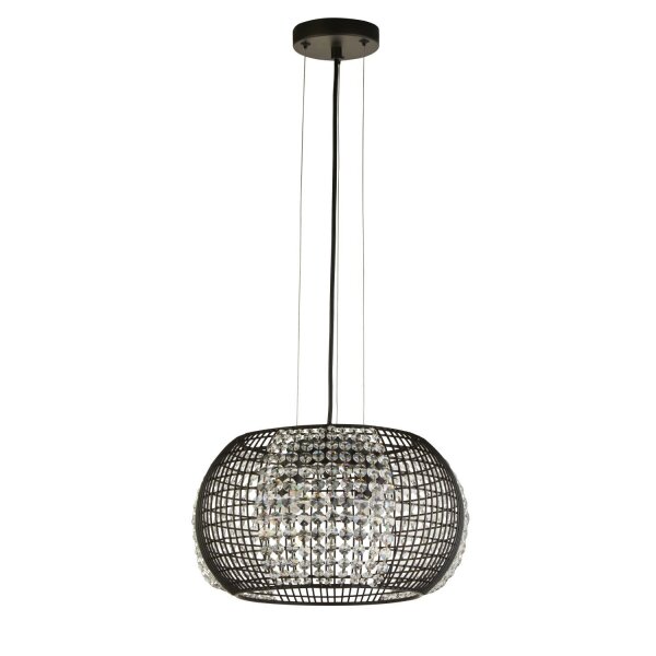 Hängeleuchte Schwarz 4x G9 Ø 35 cm Metall Glas
