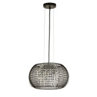 Suspension Noir 4x G9 Ø 35 cm Métal Verre