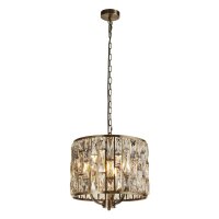 Suspension cristal &Oslash; 38 cm en laiton antique...