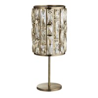 Lampe de table en laiton antique champagne E14 47 cm cristal