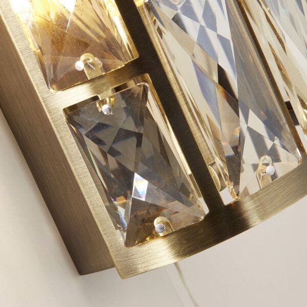 Wandlampe Kristall mit Schalter H: 27 cm Art Déco FRANK