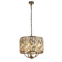 Suspension ronde &Oslash; 44 cm cristal en laiton...