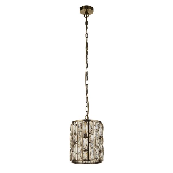 Pendelleuchte Art Déco D: 22 cm E27 Kristall Schirm