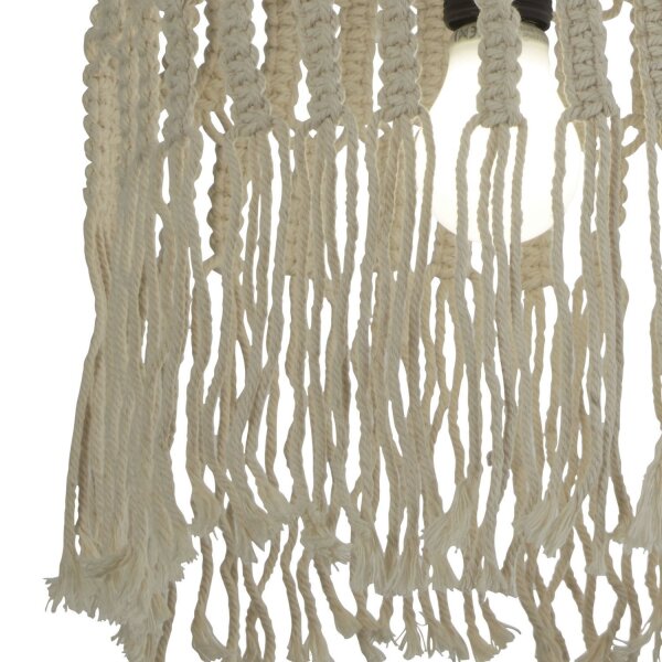 Pendelleuchte Boho Seil Ø 31,5 cm Weiß Natur E27 DANNY