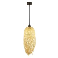Boho Pendelleuchte Holz Bambus Ø 20 cm für...