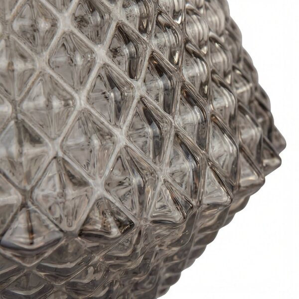 Tischleuchte klein H: 17,5 cm Art Déco Rauchglas Metall