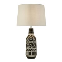 Lampe de chevet E27 69 cm Noir Blanc Céramique Tissu