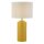 Lampe de table c&eacute;ramique lin 52 cm &Oslash; 28 cm en jaune blanc E27