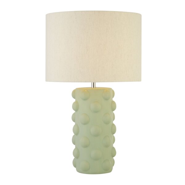 Lampe de table céramique lin E14 54 cm vert nature